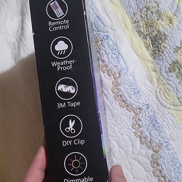 LED color changing strip light 16.4 ft remote control weatherproof 3 mm tape - Picture 4 of 5